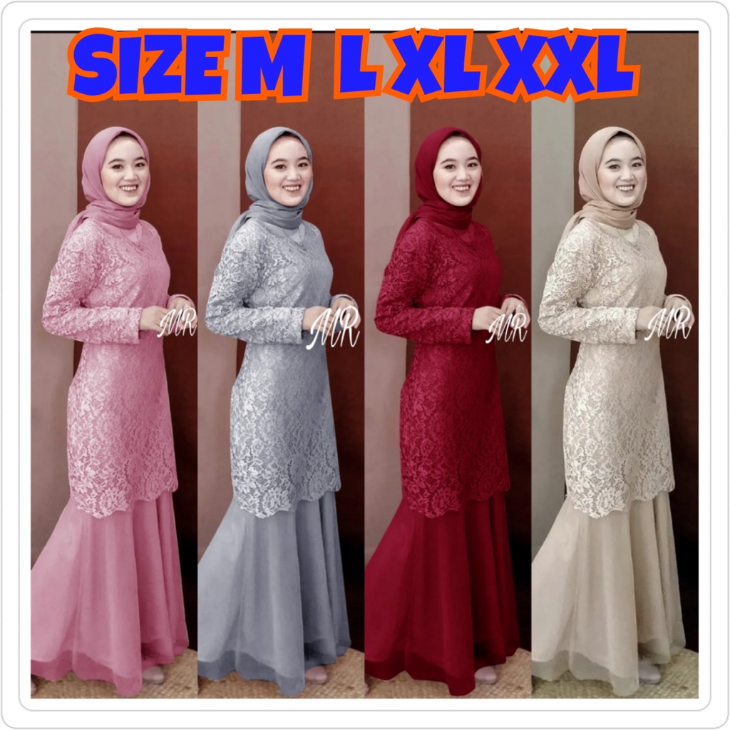 gamis brukat duyung / MAXY TYAS / dress brokat mermaid / dress pesta kondangan/ gamis brukat tile / dress seragam nikahan/ LongDRESS wisuda