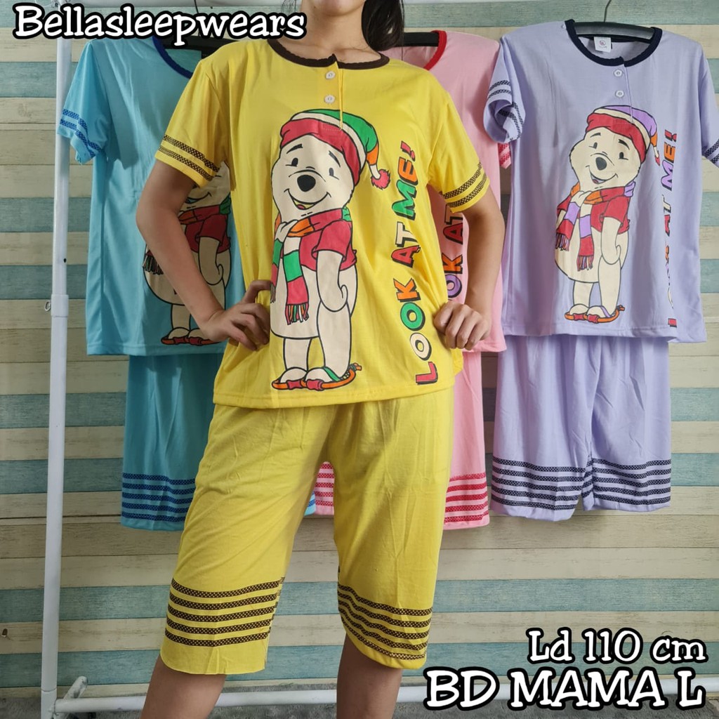 BABYDOLL BAJU TIDUR MAMA L POOH AT ME - BELLA