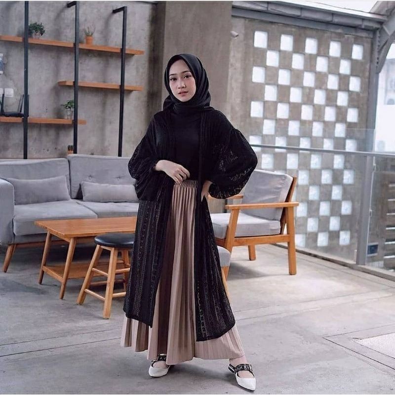 Pakaian Wanita Muslimah Outer Cardigan Lengan Panjang / Outer Kardigan Baju wanita cantik-1