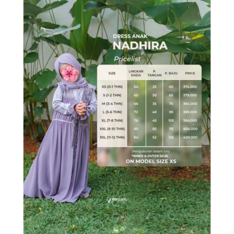 NADHIRA DRESS BY GREENISM/NADHIRA DRESS KIDS BY GREENISM