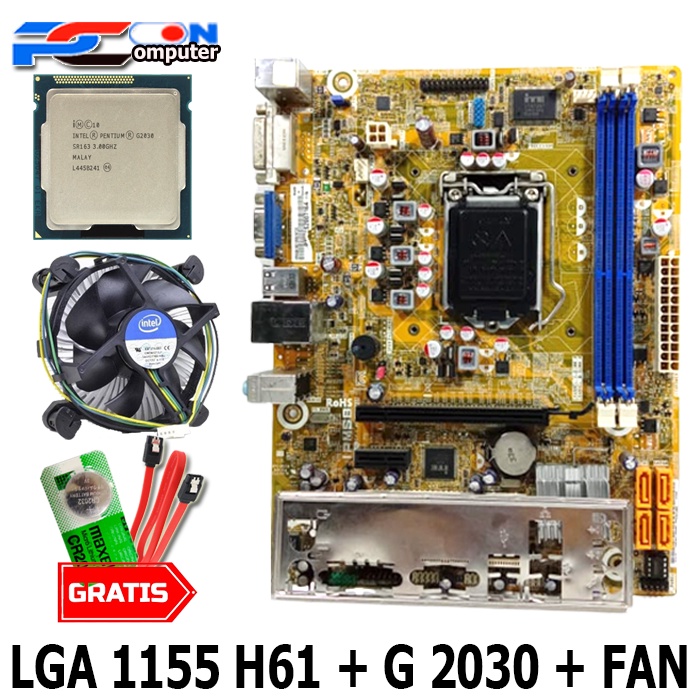 Mainboard Intel GA 1155 H61 dengan Processor G2030 PEGATRON