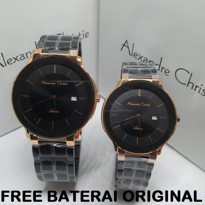 [Free Baterai] JAM TANGAN COUPLE ALEXANDRE CHRISTIE AC 8615 ASTERIA HARGA SEPASANG ORIGINAL GARANSI 