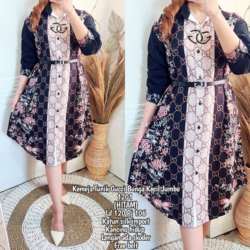 1201 Kemeja Tunik Katun Silk Import
