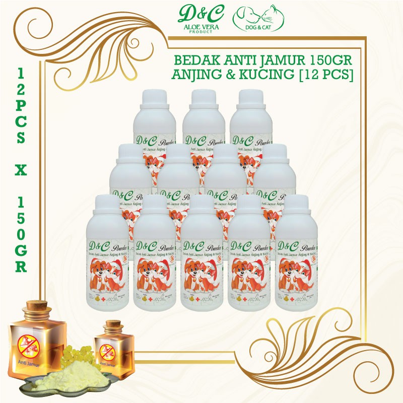 D&C Grosir Bedak Anti Jamur Anjing dan Kucing 150Gram - 12 PCS