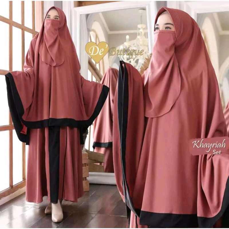 Promo Diskon Gamis Fathia Set De Butique / Gamis Set Hijab Free Cadar