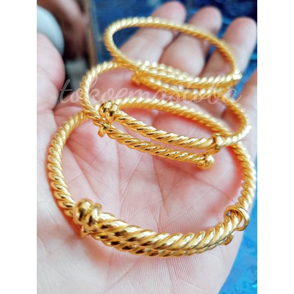 acc gelang keroncong lilit putar emas london asli 24karat 99.9% 15gr