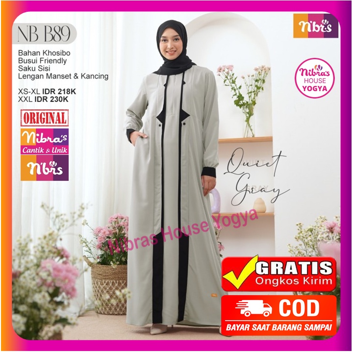 Baju Gamis Nibras Terbaru 2022 Promo Sale Diskon Ori Original Polos Dewasa Wanita Jumbo Busui Termur
