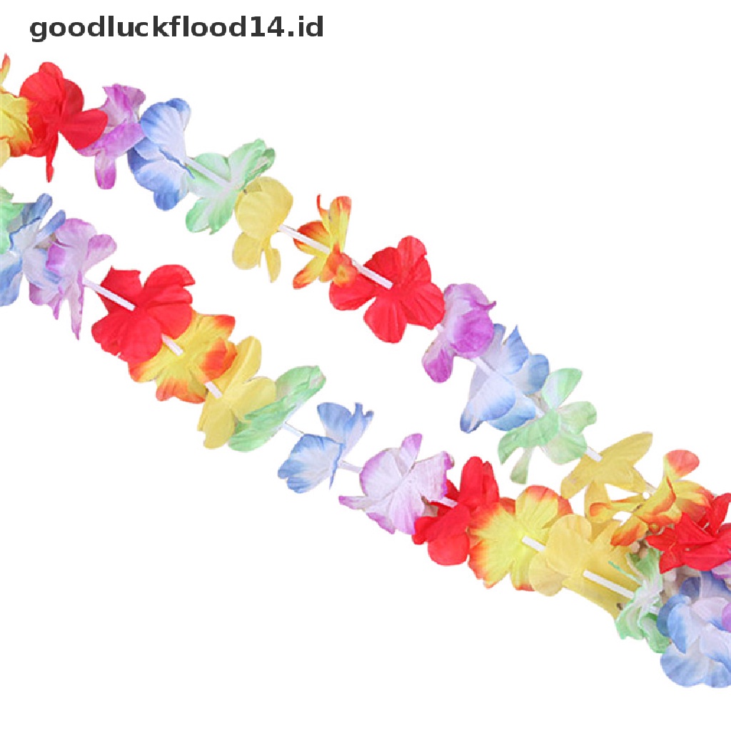 [OOID] 10pcs Hawaiian Flower leis Garland Necklace Fancy Dress Party Hawaii Beach Fun ID