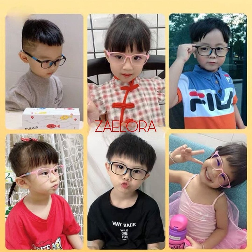 ZAELORA - Kacamata Anak Anti Radiasi Blue Ray Laki-laki & Perempuan (Design Korea)-3
