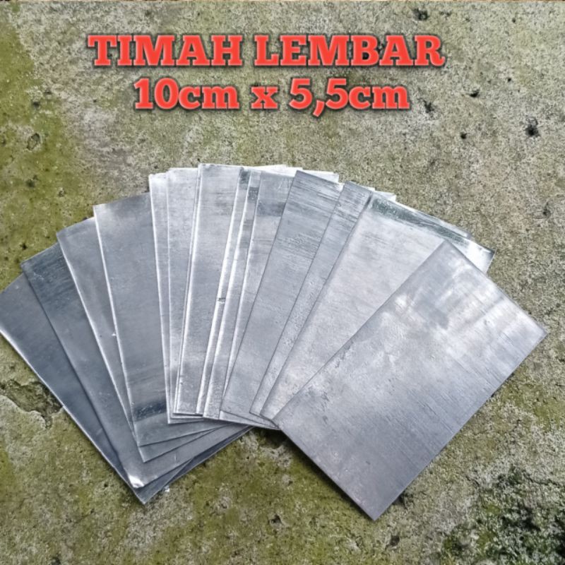 TIMAH LEMBAR/ Lempeng 10cm x 5,5cm