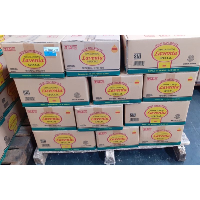 

minyak goreng 450ml kemasan refill lavenia @1karton(24)