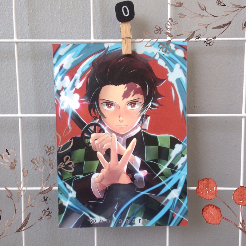 artprint Tanjirou DEMON SLAYER fanart postcard