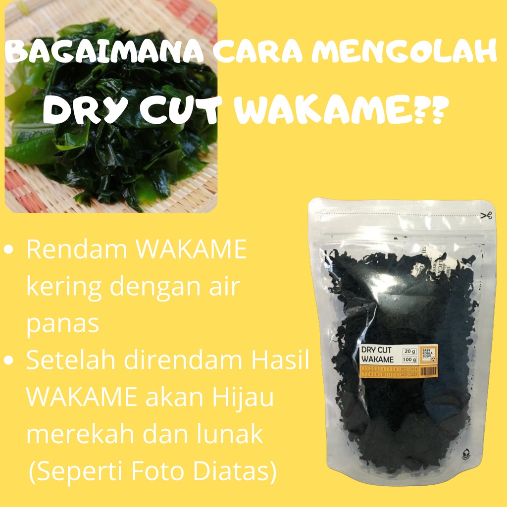 DRY WAKAME Rumput Laut Kering 500 g │ Dried Cut Wakame Import for Miso