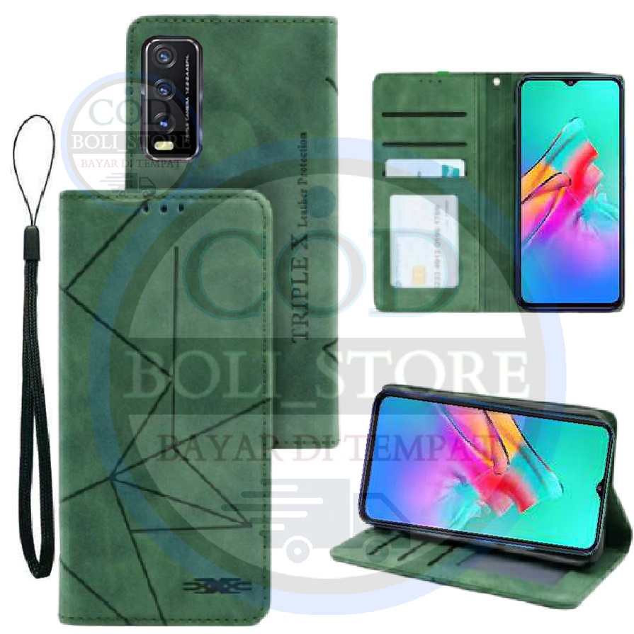 CASE HP VIVO Y20/Y12S/Y12i/Y20S Flip Case Flip Motif Dompet Casing HP Flip Motif Wallet
