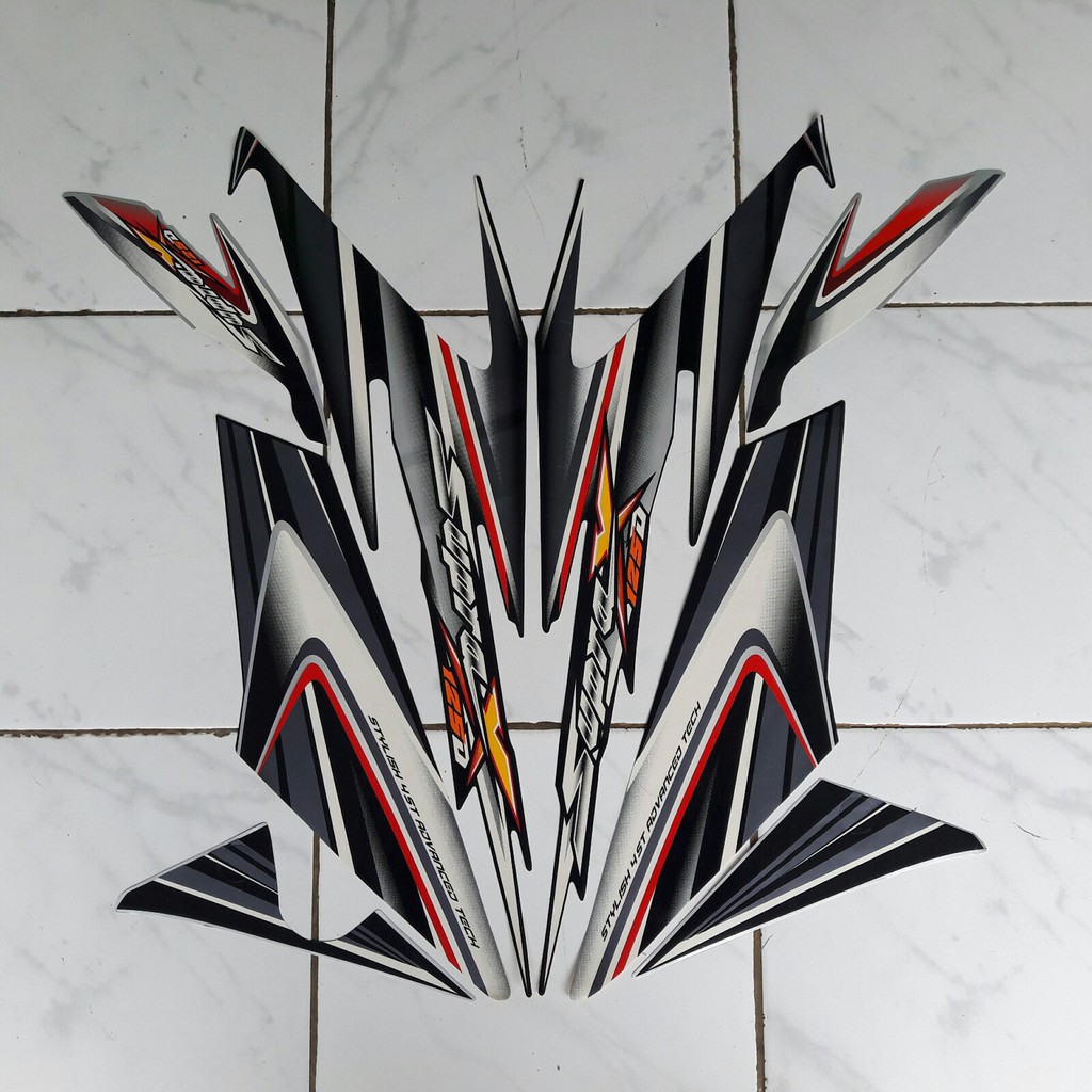 stiker motor supra x 125d 2006 hitam-silver