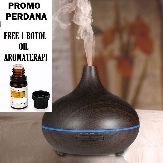 Humidifier H06 Wood Black Essential Aroma Diffuser Ultrasonic 7 Colors