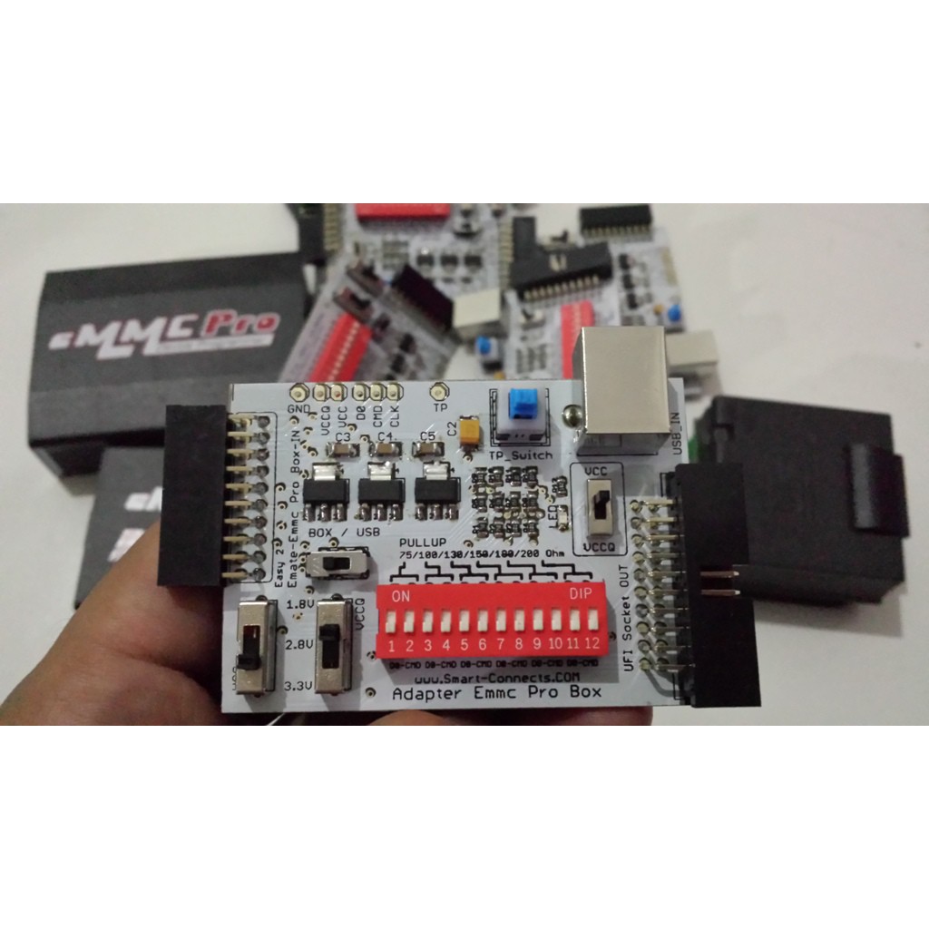 SMART CONNECTS Adapter khusus Emmc Pro Box Direct ISP full PULLUP dan VCC VCCQ dari USB External to 