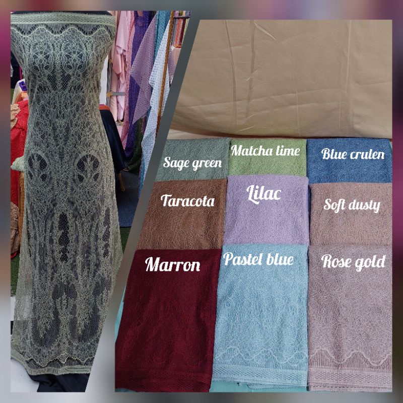 Jual Kain Bahan Brokat Santili Semi Francis Brokat Chantili Kebaya