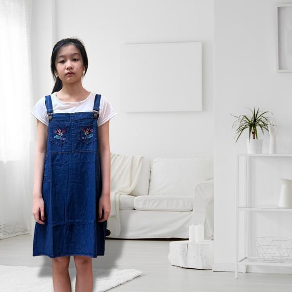 Baju Kodok Overall Jeans Anak Perempuan Remaja Umur 6-12 Tahun