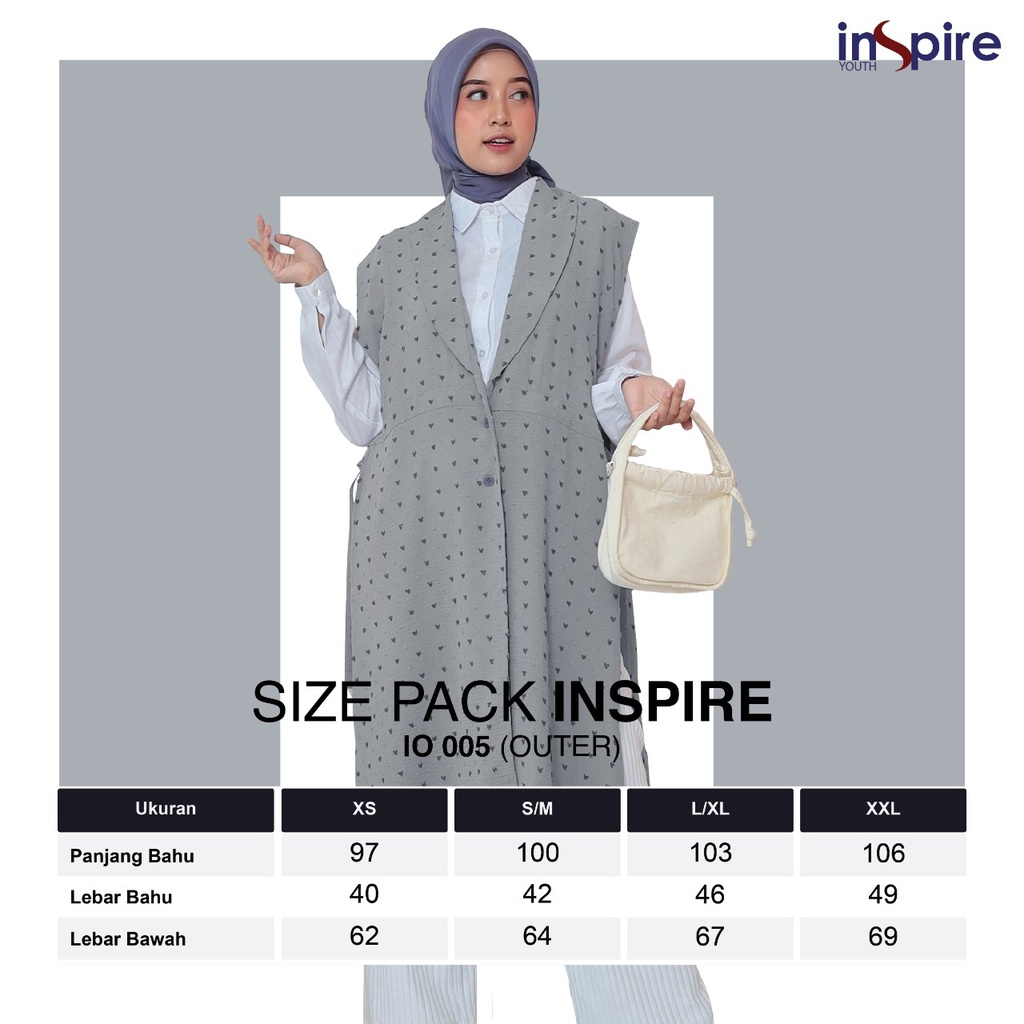 Inspire Outer IO 05 Bahan Uragiri Outer motif Fashion Muslimah Trendi Kekinian by Inspire bisa COD