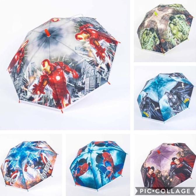 PAYUNG ANAK KARAKTER KARTUN SUPERHERO 262 PAYUNG ANAK LAKI LAKI TERLARISS...,,,,,