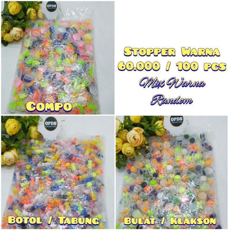 Stopper Bulat Stopper Tabung Stopper Tali Stopper Tali Warna