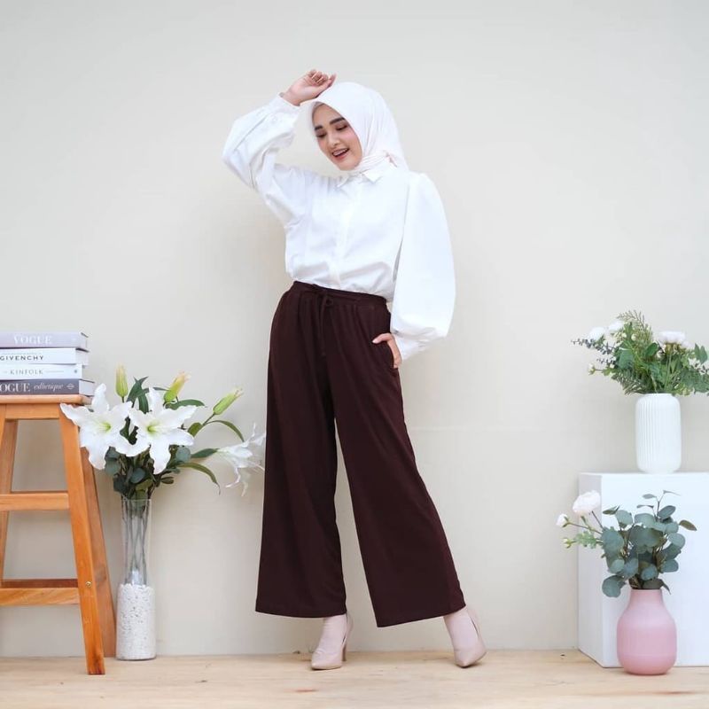 KULOT LINEN / CELANA KULOT WANITA LINEN RAMI / KULOT CRINKLE / RUBY SEOUL YUKA KULOT HIGHWAIST KOREAN STYLE