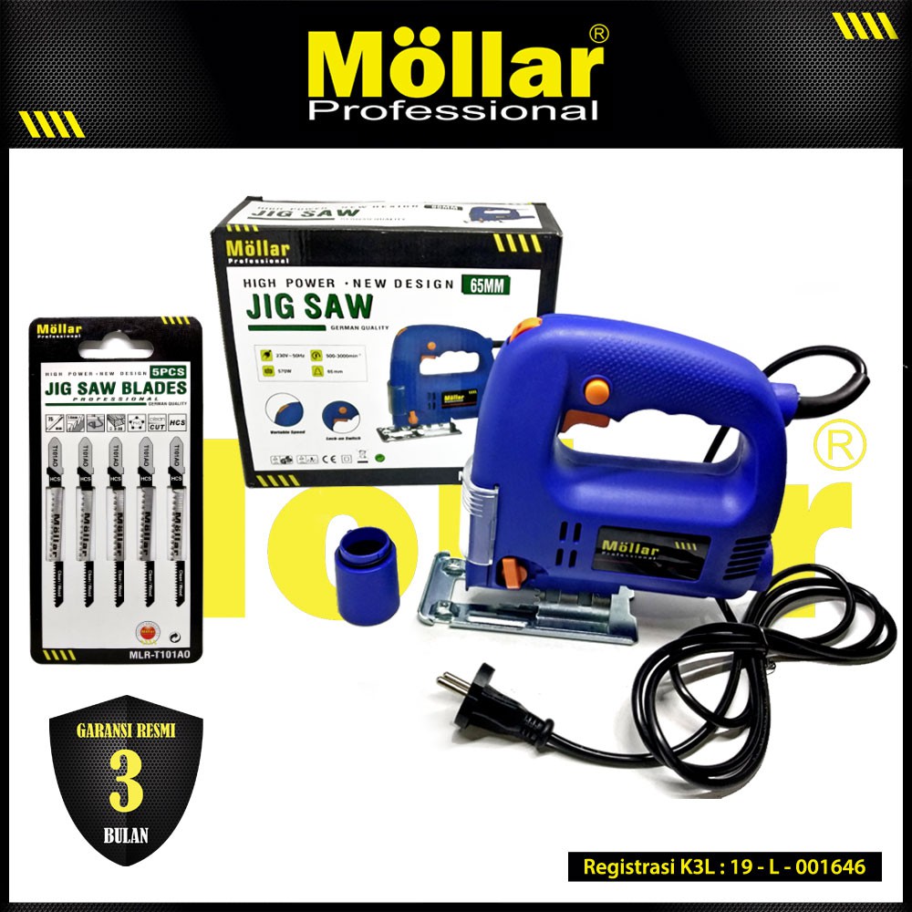 [PAKET] MOLLAR JS021 Mesin Jigsaw Gergaji Listrik & Mata Jigsaw T101AO