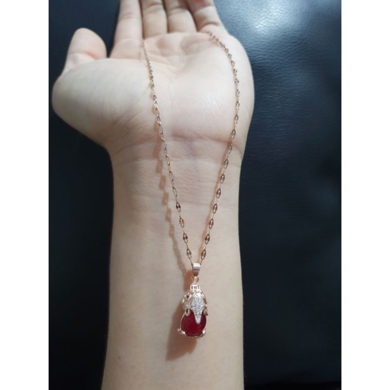 Kalung Titanium asli Rosegold Premium Quality Anti karat anti alergi Branded band 015