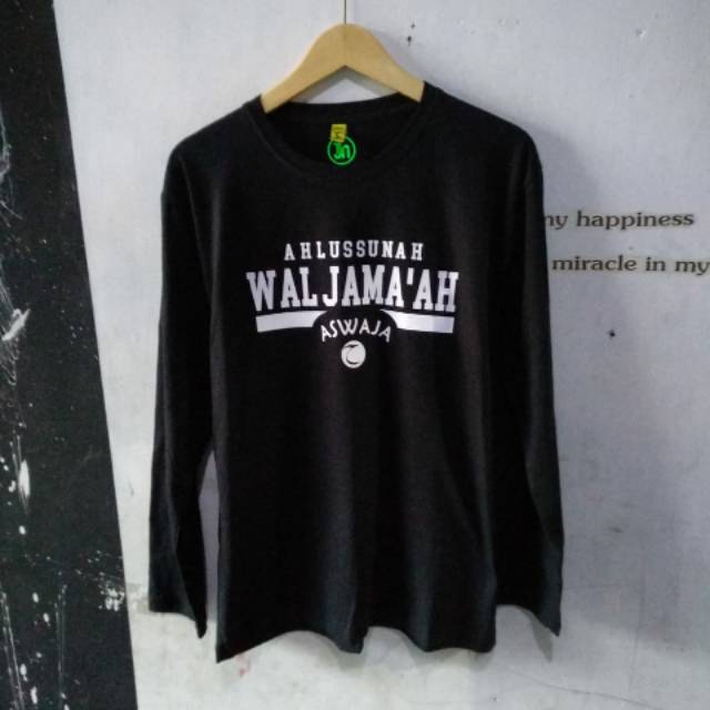 Kaos AHLUSSUNAH WALJAMA'AH ASWAJA combed 30s kaos standar distro lengan panjang