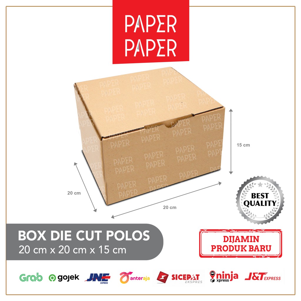 

Kardus Box Karton Die Cut 20x20x15 Polos - Baru - Murah