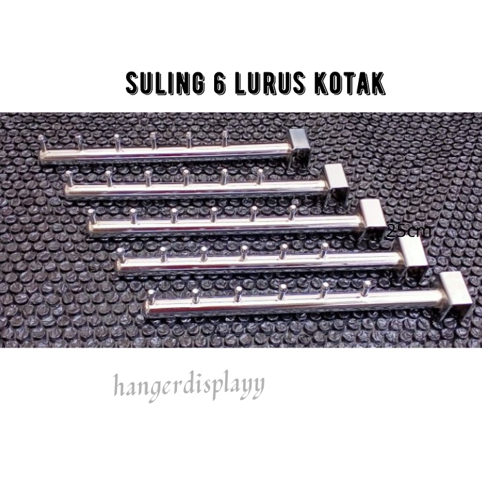 Hanger Suling Pipa Kotak 6 Titik Lurus Paku Gantungan Baju Display Toko