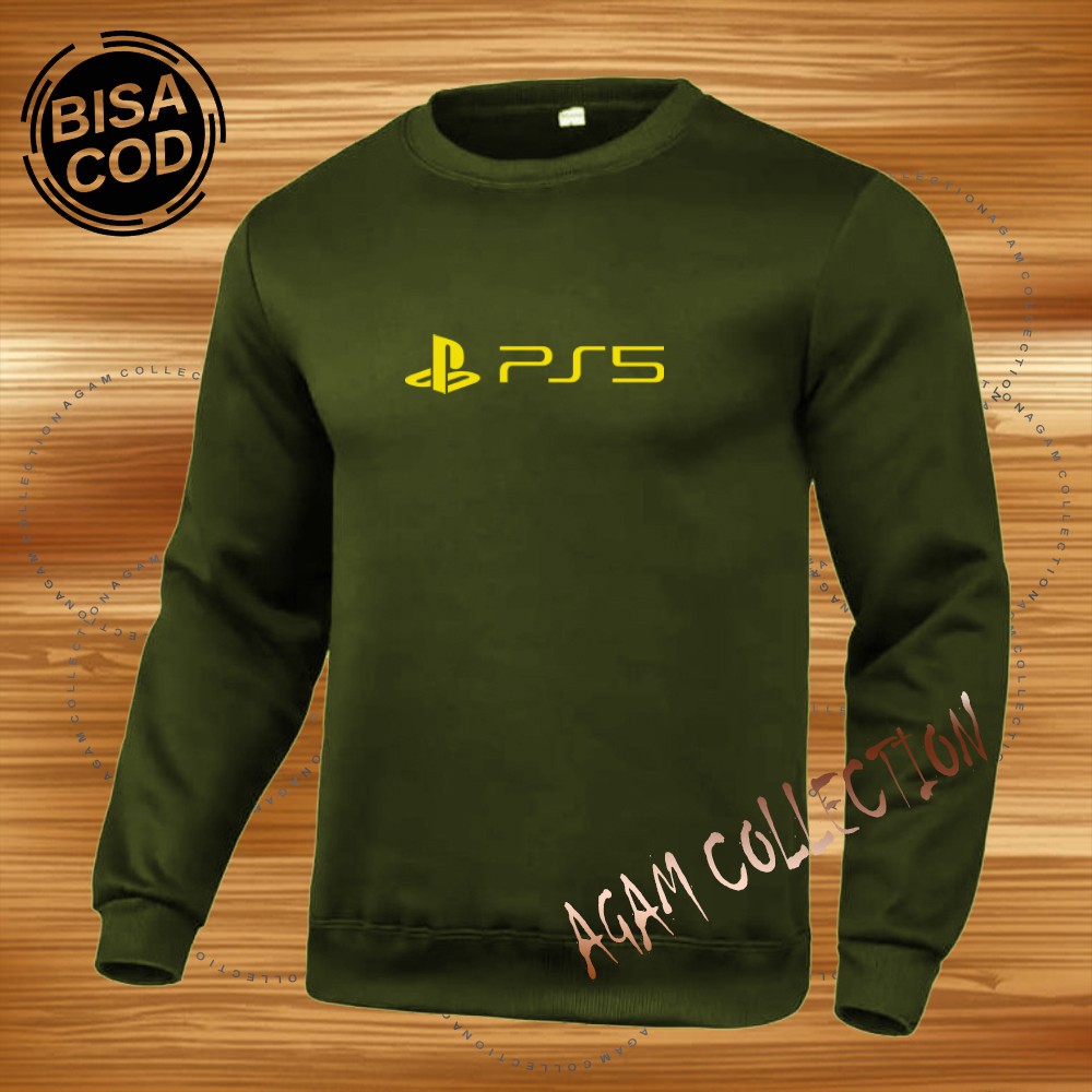 Agam collection Sweater Distro Ps5 Premium Text Kuning Pria Wanita