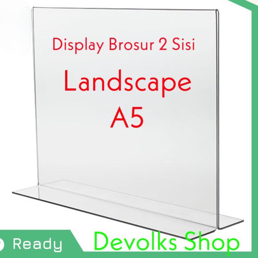 

HARGA GROSIR >> TEMPAT BROSUR / TENT HOLDER AKRILIK DISPLAY LANDSCAPE A5 2 SISI