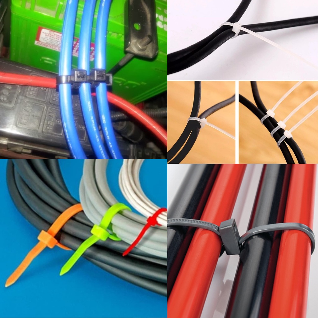 Cable Ties Pengikat Kabel Tis Murah Kabel Ties Putih Hitam 2,5mmX100mm 1 Pack Isi 100 pcs