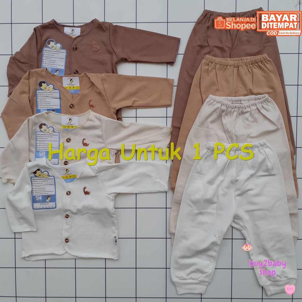 Setelan Piyama Panjang Bayi Bahan Premium BABYHAI Brown Series 1 PCS