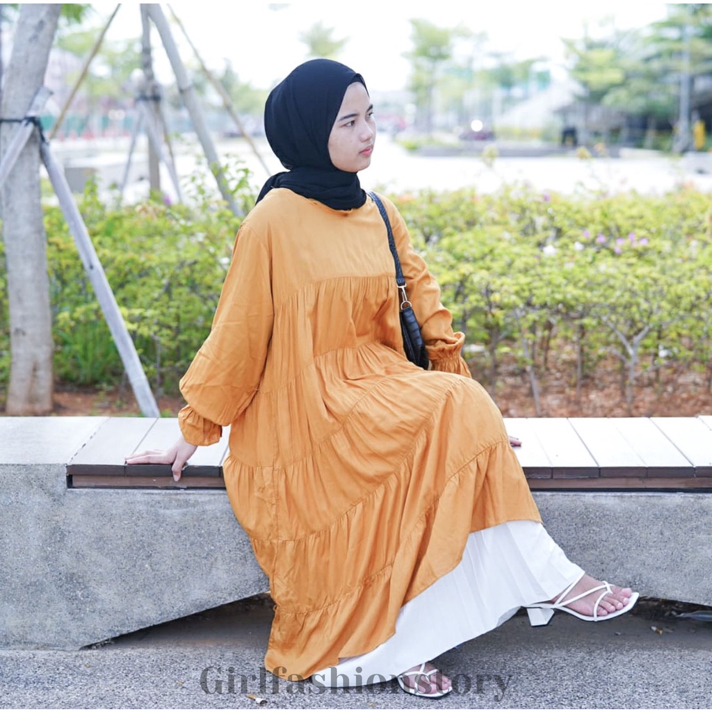 GFS CEMPAKA RAYON DIAMOND TUNIK TULLE RUFFLE