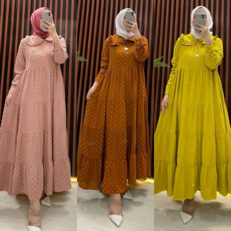 Fashion Muslim Dress MIDI Crienkle uragigiri