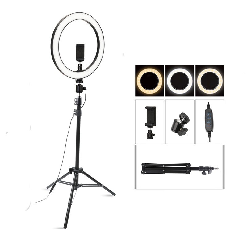 RING LED FILL LIGHT STUDIO FOTO WITH TRIPOD PHONE HOLDER 26 in