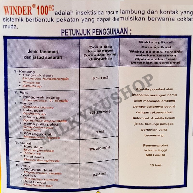 WINDER 100 EC 100 ML INSEKTISIDA ANTI KUTU PUTIH HAMA