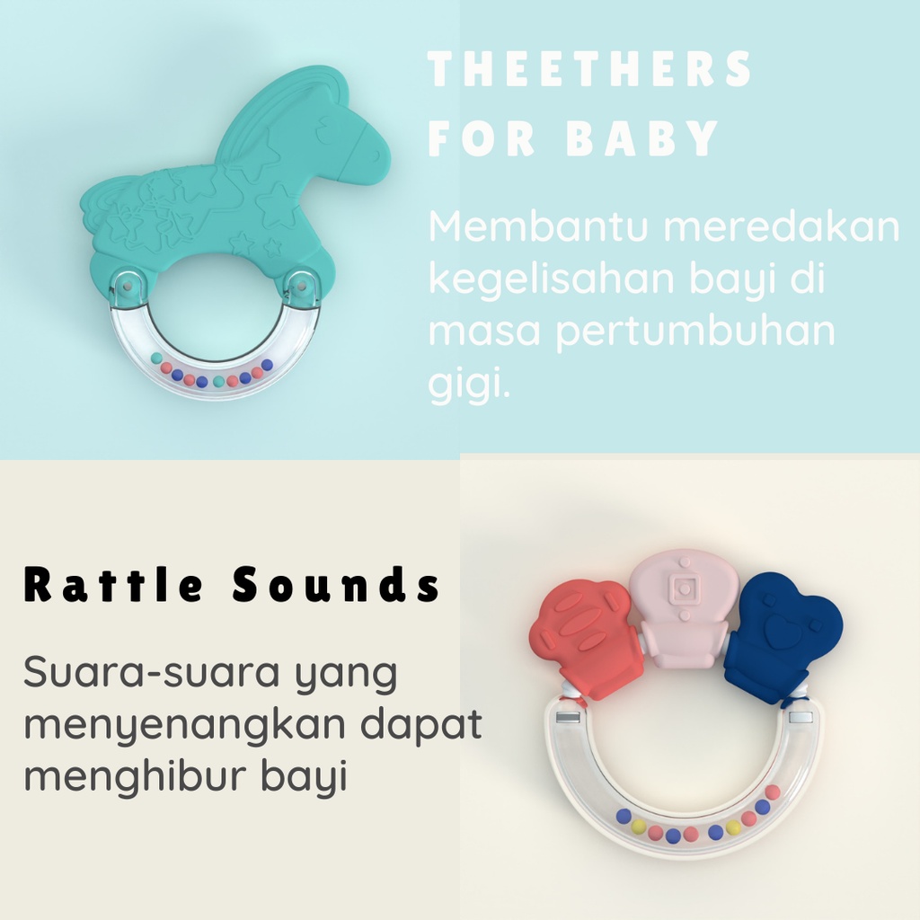 Alilo Baby Rattle Theether C1-10 Per PCS/ Mainan Rattle Bayi / Teether Bayi / Gigitan Bayi / BPA Free / Newborn Gift