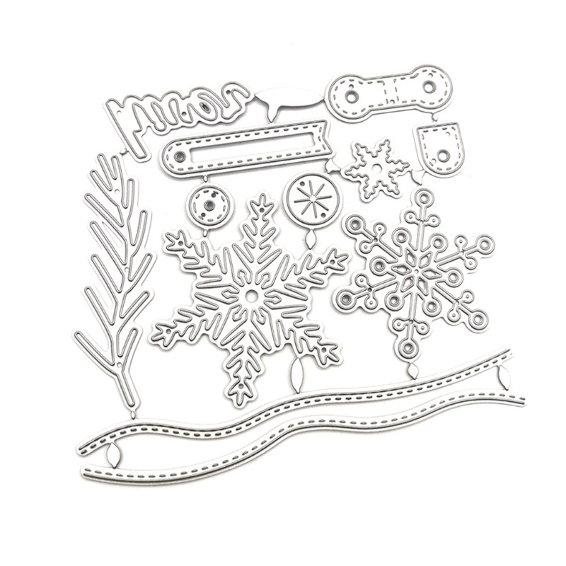 Cetakan Stensil Cutting Dies Motif Snowflake Natal Bahan Metal Untuk Scrapbook / Craft DIY / Kartu