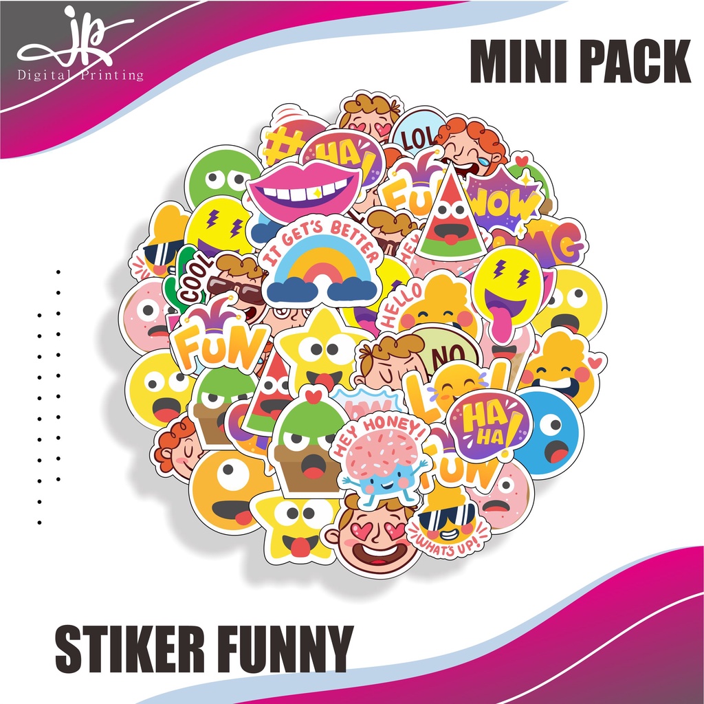 

JP Store Sticker Pack FUNNY | Stiker Aesthetic 1set Untuk Case Hp Tumbler Laptop Setiker Binder Anti Air