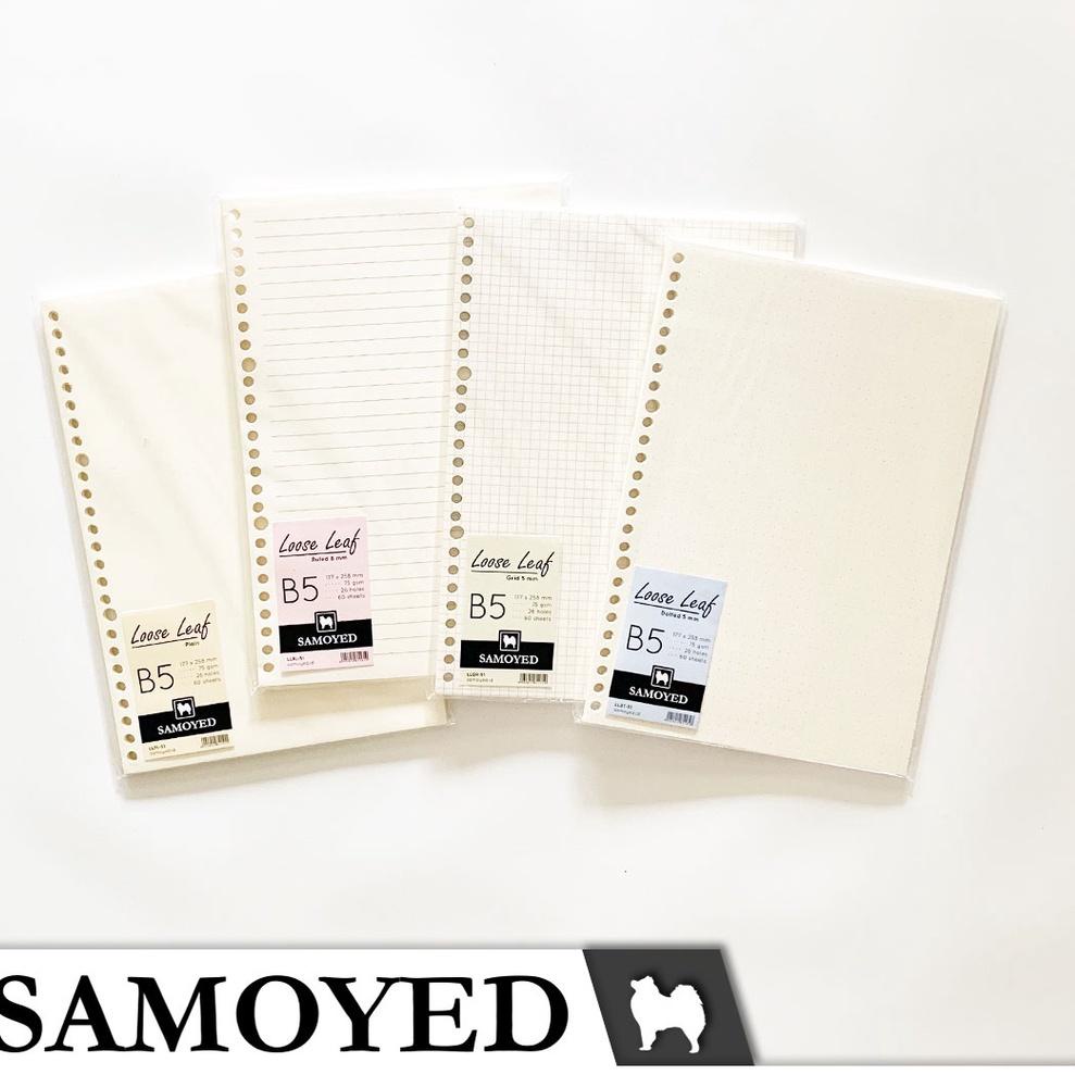 

[KODE PRODUK V779Z] Loose Leaf B5 , 26 Holes isi 60 Lembar Samoyed LL-51 Plain Ruled Grid Dotted Pol