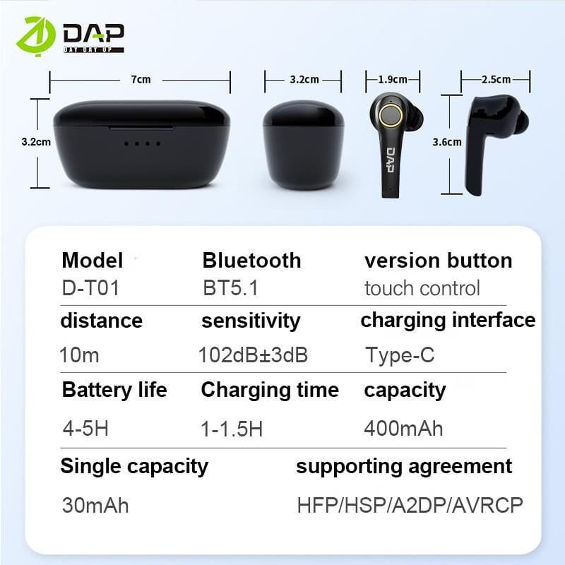 Headset Bluetooth DAP D-T01 Handsfree Bluetooth DAP D-T01 Earphone Wireless DAP D-T01 EXTRA BASS ORIGINAL