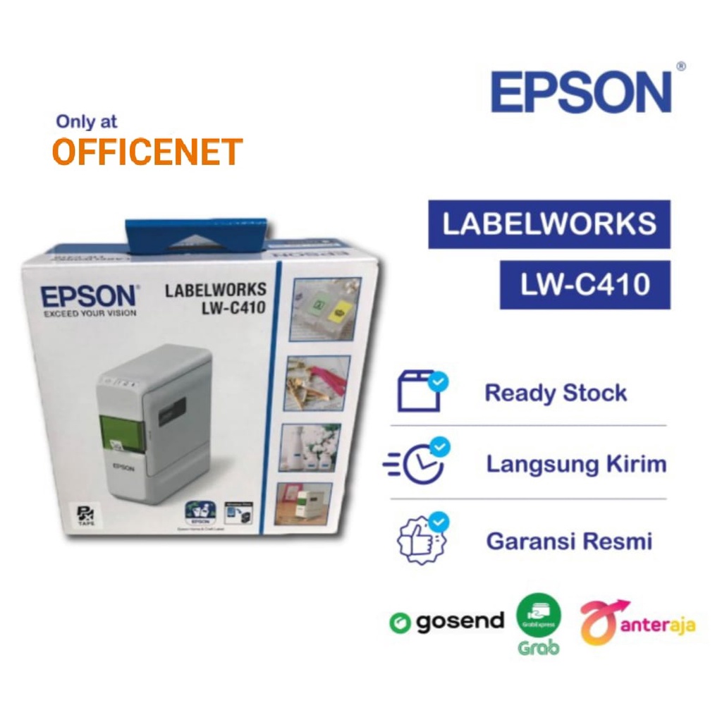 EPSON LabelWorks LW C410 LW-C410  LWC410 Portable Sticker Label Printer - iOS Android