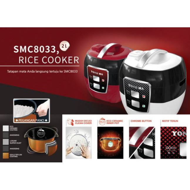 Yong Ma Rice Cooker SMC 8033 2 Liter