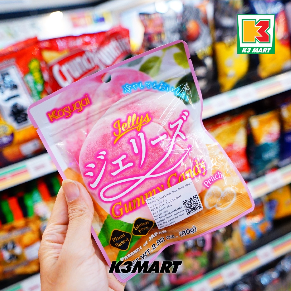 

Kasugai Jellys Gummy Candy Peach 80gr