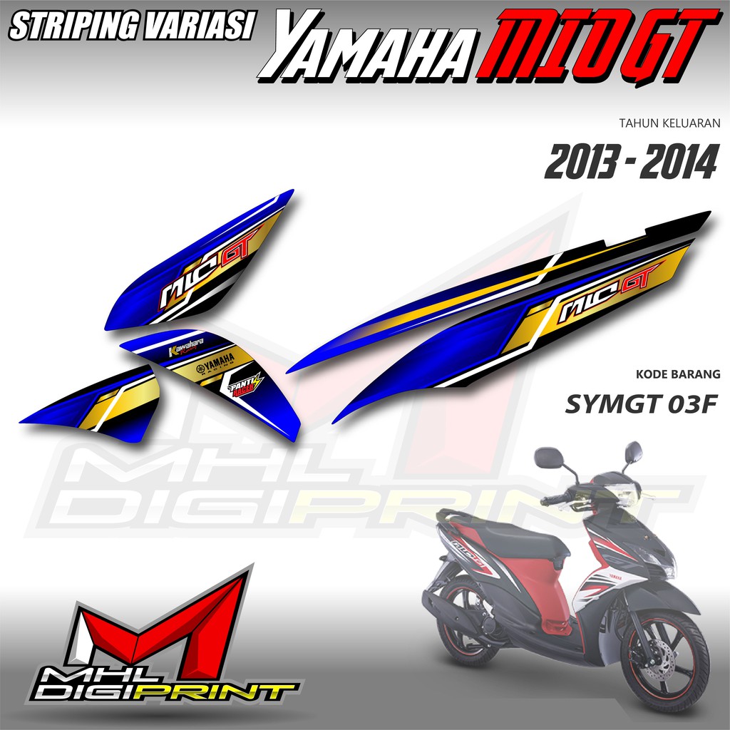 STRIPING VARIASI YAMAHA MIO GT - STIKER VARIASI MIO GT - SYMGT 03