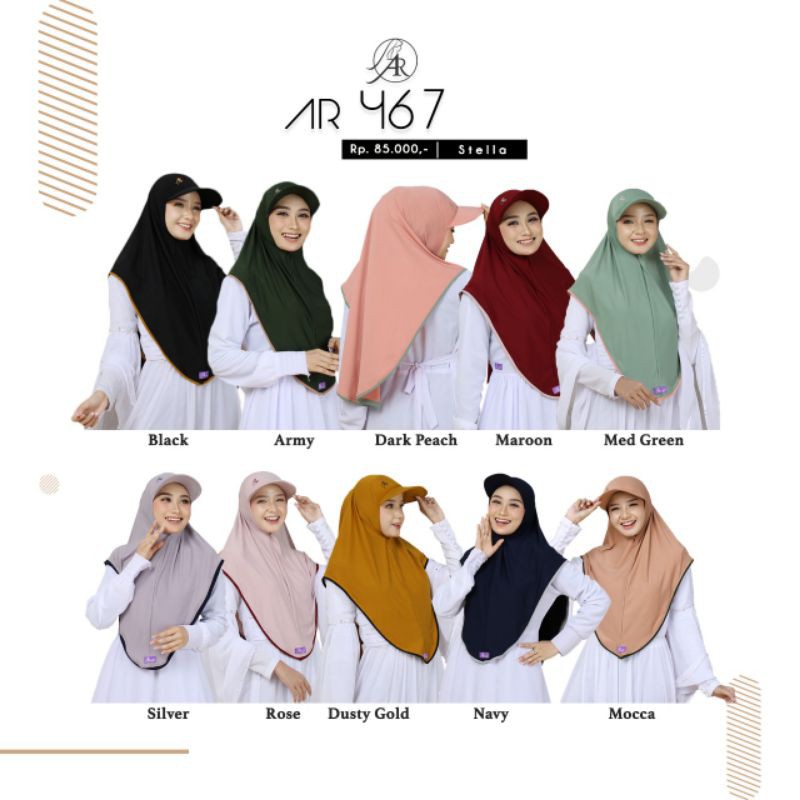 Arrafi Hijab Topi Kode Ar 467 / kerudung jilbab topi arrafi instan bestseller 2020-1